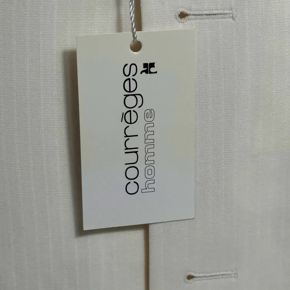 Courrèges Homme Men's Ivory Virgin Wool 2 Piece Designer Suit France US 38